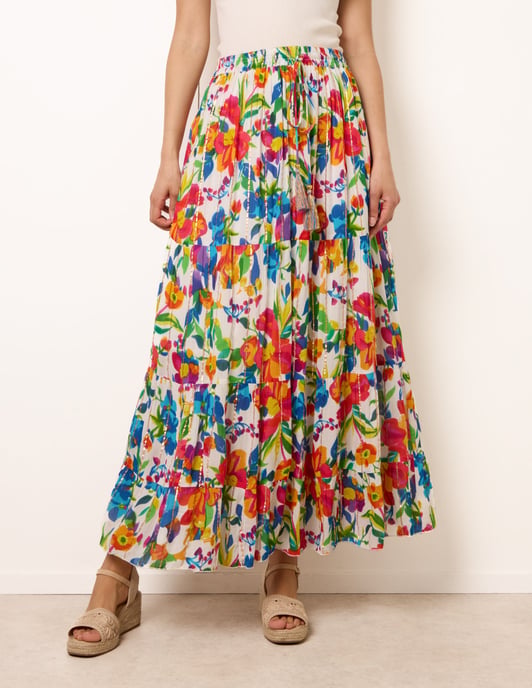 Tiered Bright Maxi Skirt - Image 2
