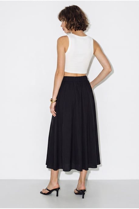 High Waist A-Line Maxi Skirt with Pockets - Image 5