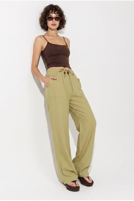 Wide-leg Cotton Trousers With Drawstring Waist - Image 3