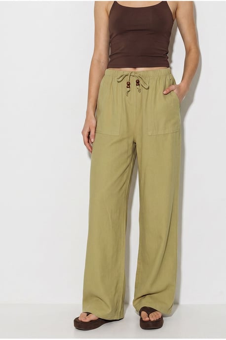 Wide-leg Cotton Trousers With Drawstring Waist - Image 4