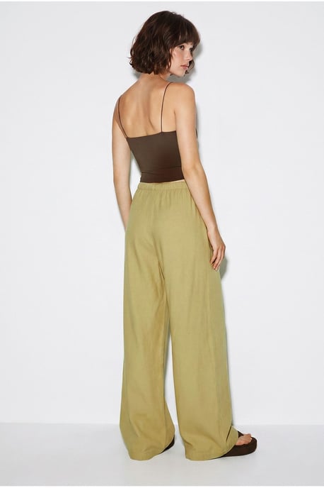 Wide-leg Cotton Trousers With Drawstring Waist - Image 5
