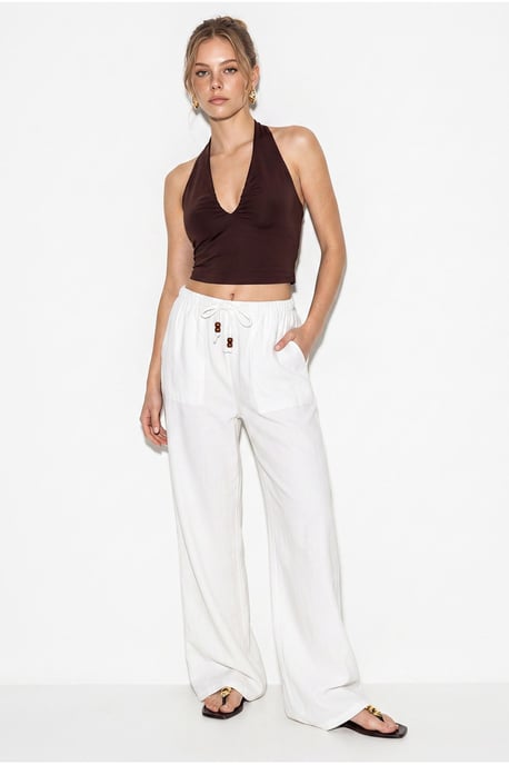 Wide-leg Cotton Trousers With Drawstring Waist - Image 2