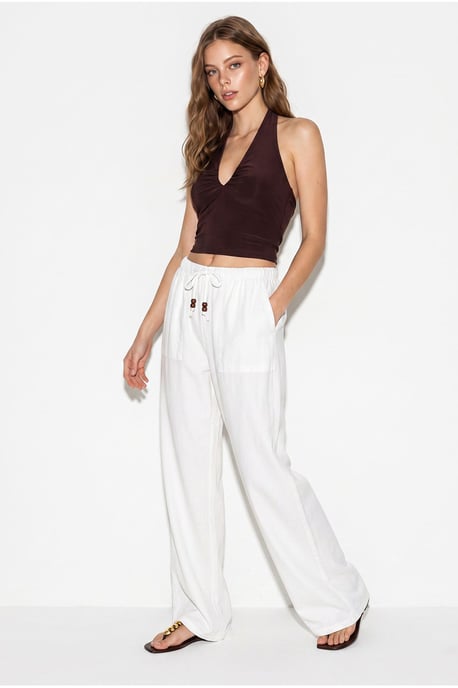 Wide-leg Cotton Trousers With Drawstring Waist - Image 3