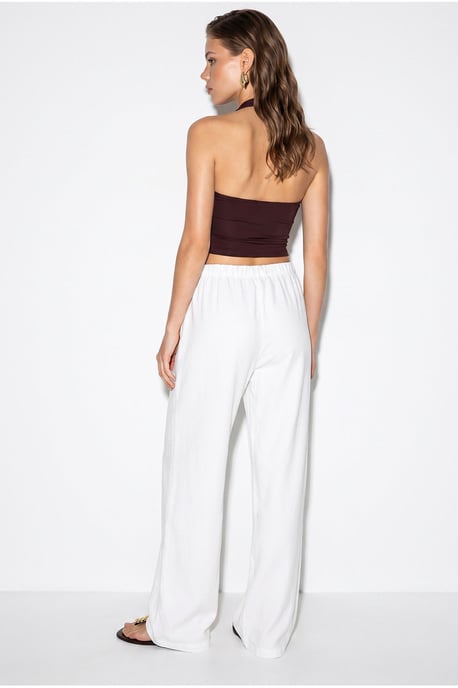Wide-leg Cotton Trousers With Drawstring Waist - Image 5