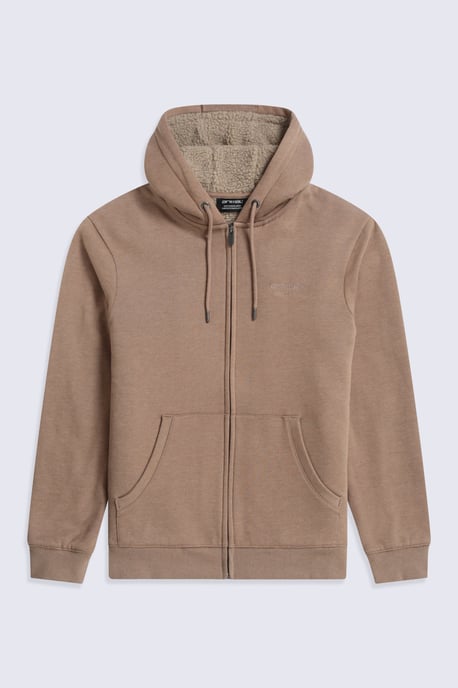 'Samuel' Men's Hoodie Sherpa Lined Drawcord Adjustable Hood Cosy Jumper - Image 1
