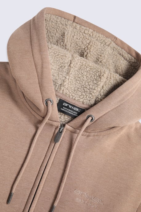 'Samuel' Men's Hoodie Sherpa Lined Drawcord Adjustable Hood Cosy Jumper - Image 3