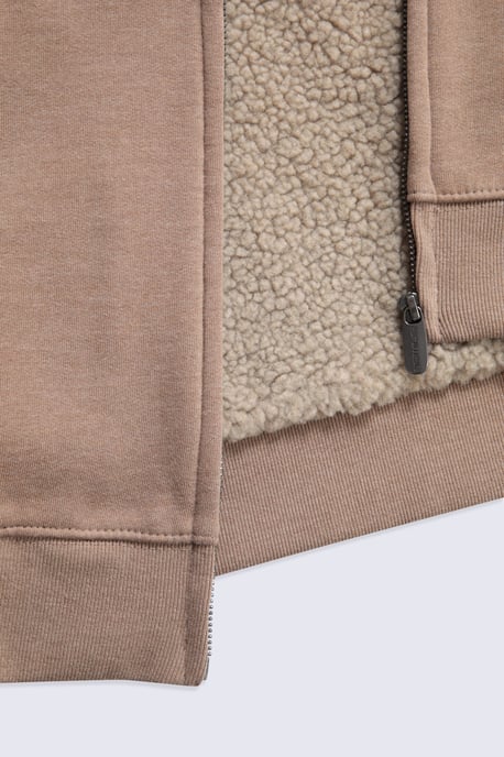 'Samuel' Men's Hoodie Sherpa Lined Drawcord Adjustable Hood Cosy Jumper - Image 6