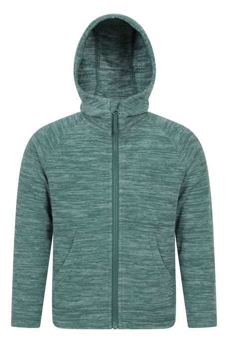 'Snowdonia II' Kids Hoodie with Front Pockets Full Zip Jumper Forest Green - Image 1
