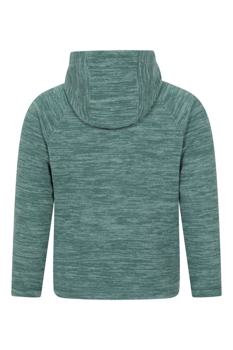 'Snowdonia II' Kids Hoodie with Front Pockets Full Zip Jumper Forest Green - Image 2