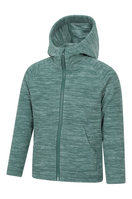 'Snowdonia II' Kids Hoodie with Front Pockets Full Zip Jumper Forest Green - Image 3