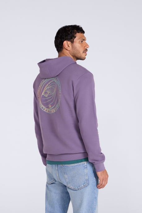 'River' Men's Hoodie Drawcord Adjustable Hood Cosy Pullover Purple - Image 2