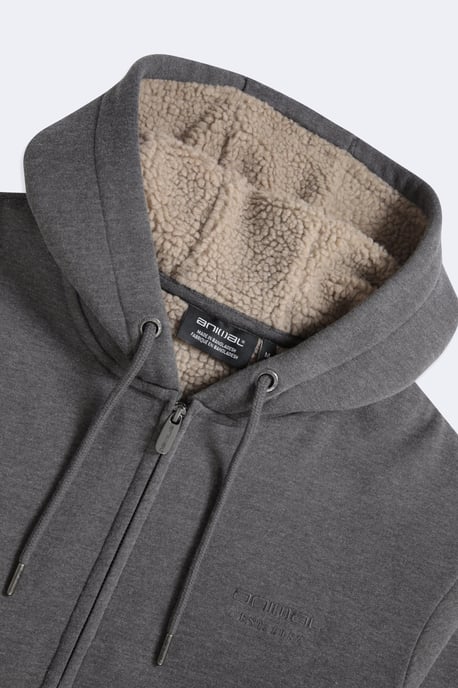 'Samuel' Men's Hoodie Sherpa Lined Drawcord Adjustable Hood Cosy Jumper - Image 3