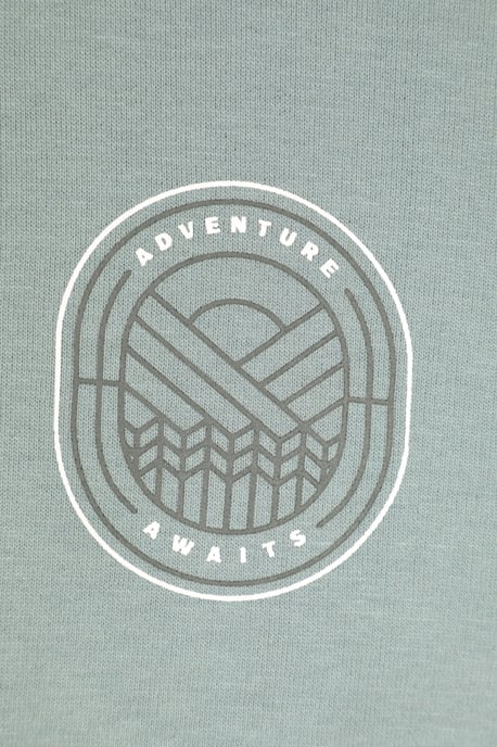 'Adventure Awaits' Men's Graphic Full Zip Hoodie Warm Cosy Casual Outdoor Layer Pale Green - Image 6