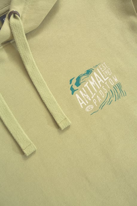 'River' Men's Padstow Regional Hoodie with Kangaroo Pocket Warm Cosy Pullover Khaki - Image 3
