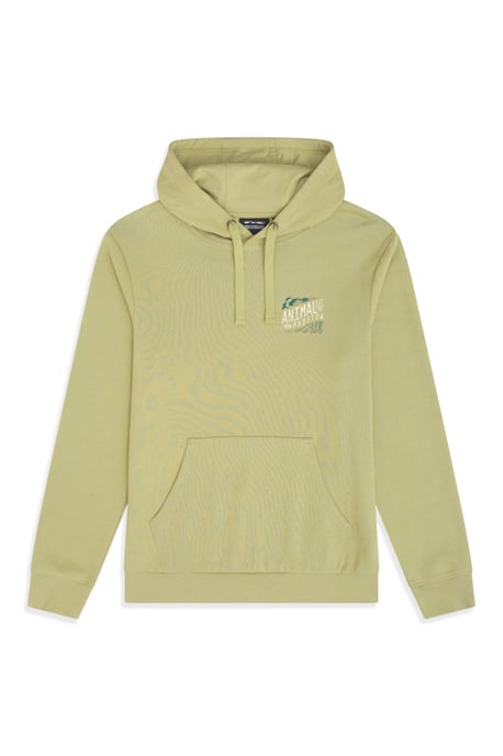 'River' Men's Padstow Regional Hoodie with Kangaroo Pocket Warm Cosy Pullover Khaki - Image 6
