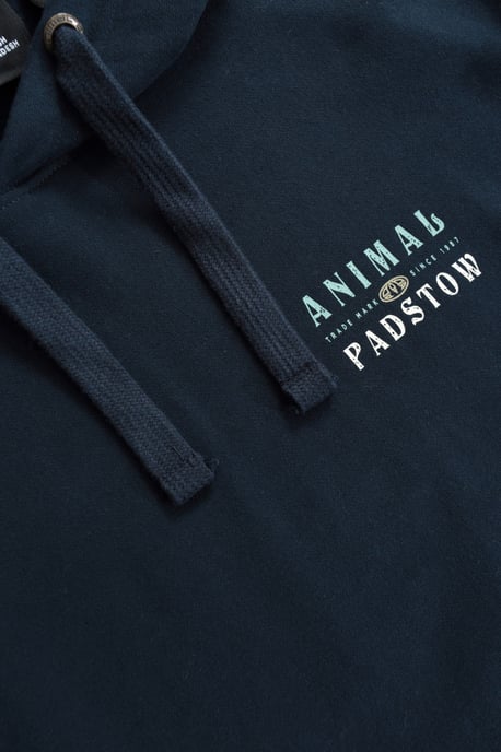 'River' Men's Padstow Regional Hoodie with Kangaroo Pocket Warm Cosy Pullover Navy - Image 3