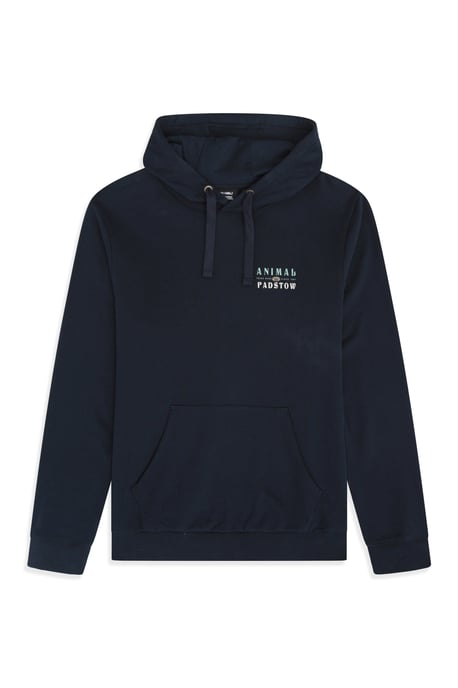 'River' Men's Padstow Regional Hoodie with Kangaroo Pocket Warm Cosy Pullover Navy - Image 6