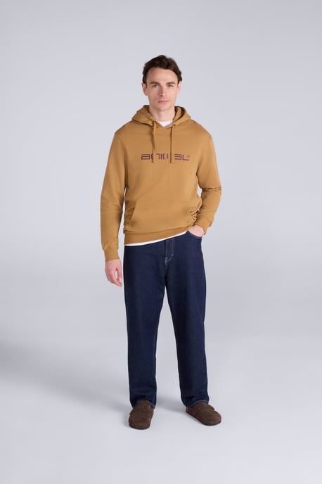 Driver' Men's Logo Hoodie with Pocket Cotton Warm Everyday Casual Pullover Yellow - Image 2