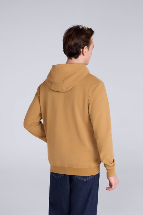 Driver' Men's Logo Hoodie with Pocket Cotton Warm Everyday Casual Pullover Yellow - Image 3