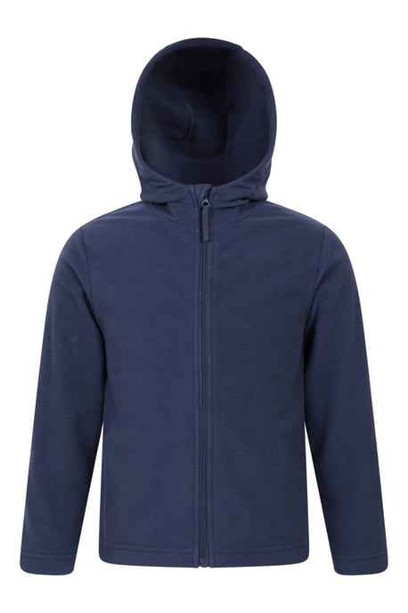 'Camber' Kids Microfleece Hoodie Quick Dry Antipill Fabric Full Zip Jumper Dark Blue - Image 1