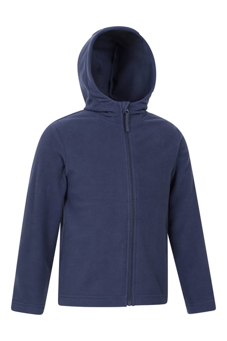 'Camber' Kids Microfleece Hoodie Quick Dry Antipill Fabric Full Zip Jumper Dark Blue - Image 2