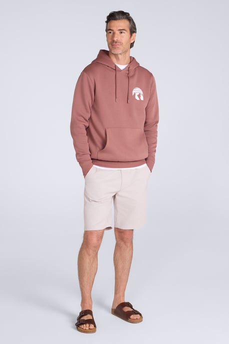 'Mountain Badge' Men's Graphic Hoodie Warm Cosy Soft Cotton Kangaroo Pocket Top Brown - Image 4