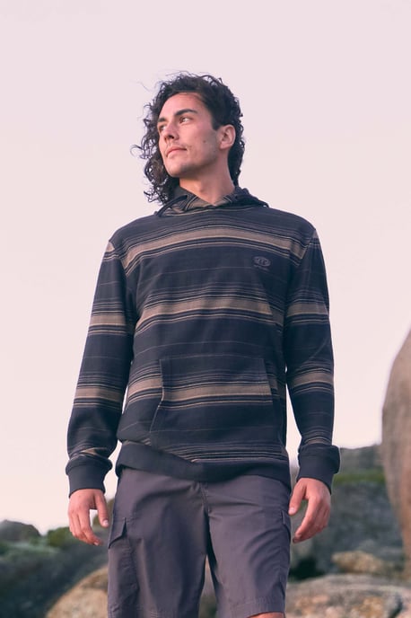 'Loyal' Men's Beach Hoodie with Kangaroo Pocket Warm Cosy Pullover Brown - Image 2