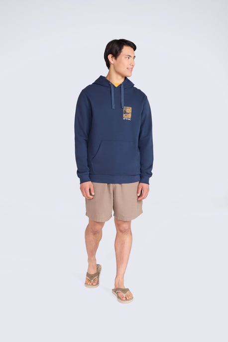 'River' Men's Hoodie Drawcord Adjustable Hood Cosy Pullover Blue/Navy - Image 3