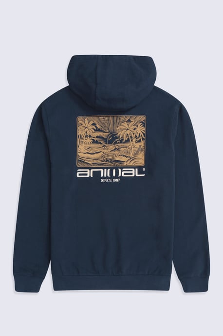'River' Men's Hoodie Drawcord Adjustable Hood Cosy Pullover Blue/Navy - Image 6