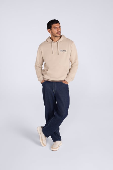 'River' Men's Hoodie Drawcord Adjustable Hood Cosy Pullover Beige - Image 3