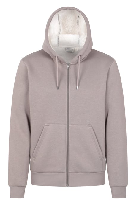 'Dalton' Men's Hoodie with Zip Closure Borg Lined Casual Cosy Jumper - Image 1