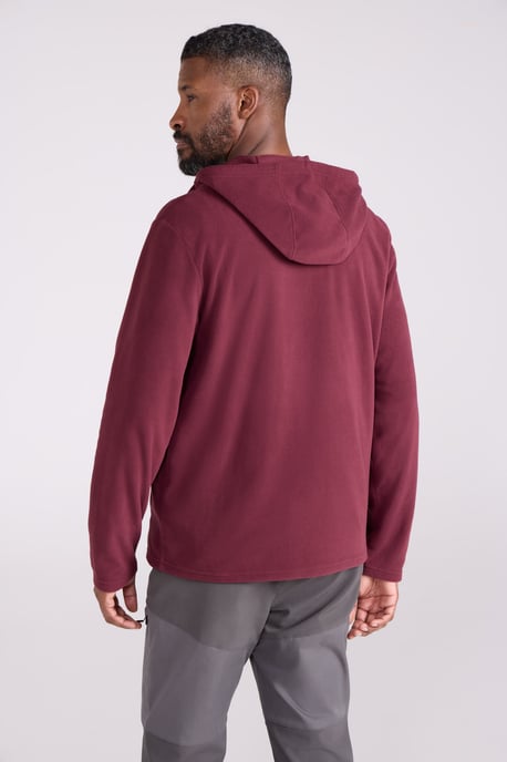'Camber' Men's Full Zip Hoodie Adjustable Hood Warm Cosy Jumper Burgundy - Image 4