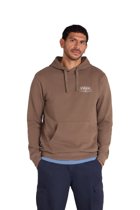 'River' Men's Hoodie Drawcord Adjustable Hood Cosy Pullover Brown - Image 5