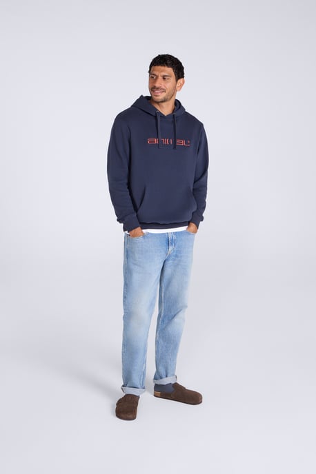 Driver' Men's Logo Hoodie with Pocket Cotton Warm Everyday Casual Pullover Blue - Image 2