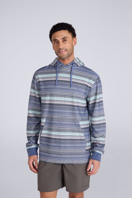 'Loyal' Men's Beach Hoodie with Kangaroo Pocket Warm Cosy Pullover Dark Blue - Image 1