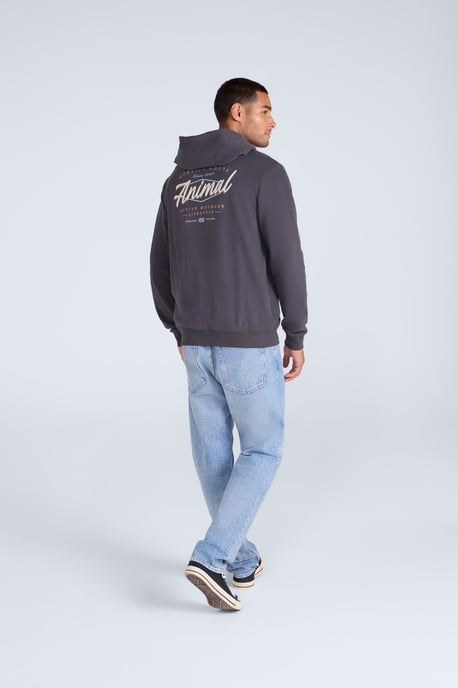 'River' Men's Hoodie Drawcord Adjustable Hood Cosy Pullover Black - Image 4