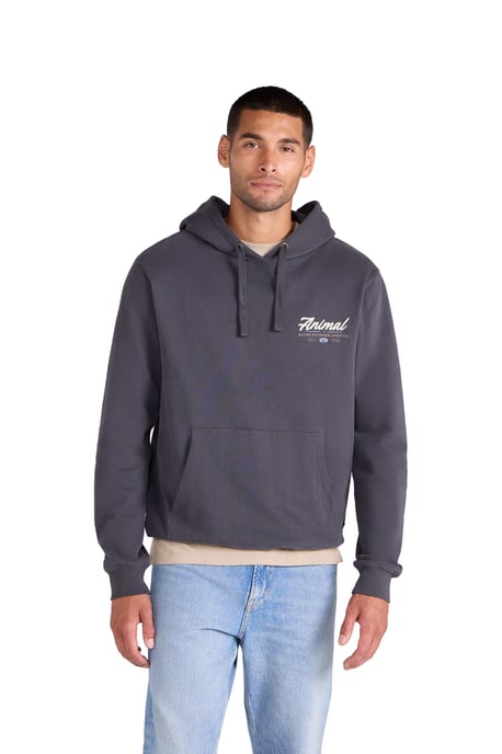 'River' Men's Hoodie Drawcord Adjustable Hood Cosy Pullover Black - Image 5