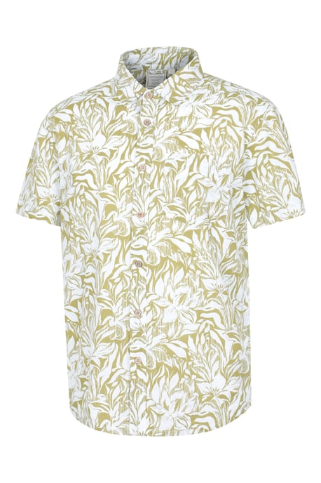 Tropical Printed Men's Short Sleeve Shirt 100% Cotton Chest Pocket Holiday Top - Image 2