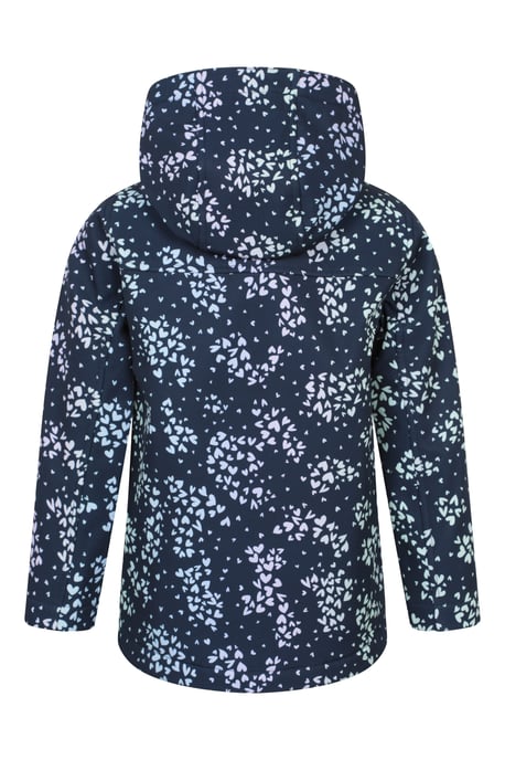 'Exodus' Kids Softshell Jacket with Two Side Pockets Fleece Lined Water Resistant Outdoors Coat Indigo Blue - Image 3