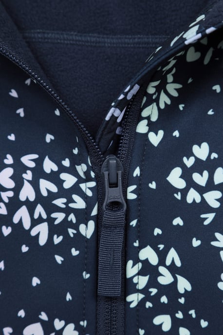 'Exodus' Kids Softshell Jacket with Two Side Pockets Fleece Lined Water Resistant Outdoors Coat Indigo Blue - Image 4