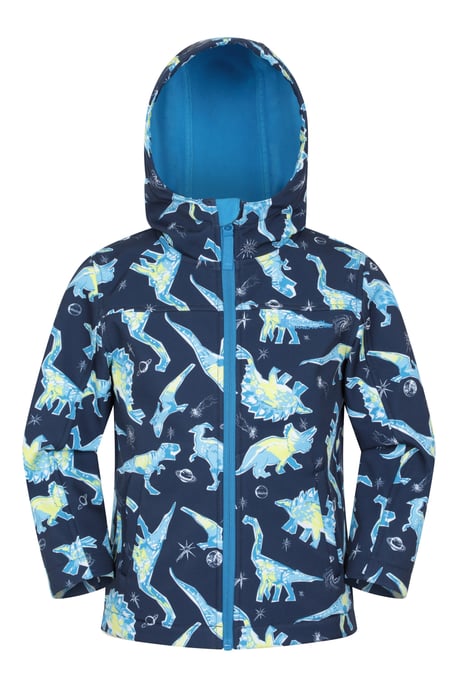 'Exodus' Kids Softshell Jacket with Two Side Pockets Fleece Lined Water Resistant Outdoors Coat - Image 1