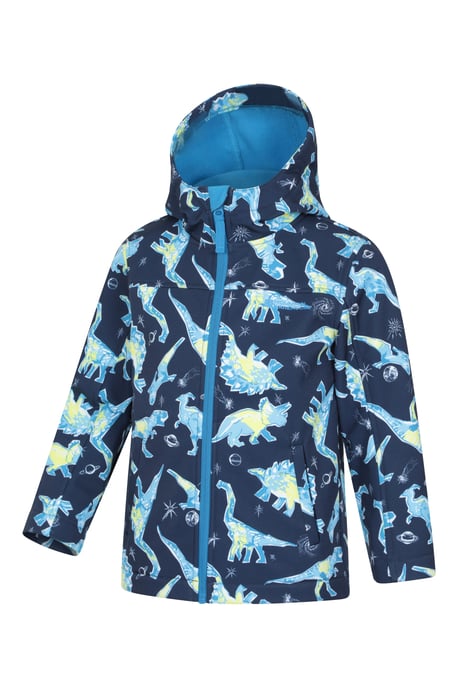 'Exodus' Kids Softshell Jacket with Two Side Pockets Fleece Lined Water Resistant Outdoors Coat - Image 2