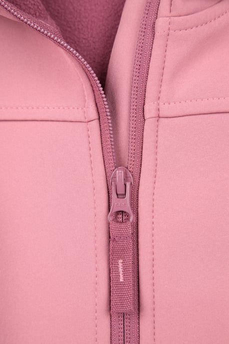 'Exodus' Kids Softshell Jacket with Two Side Pockets Fleece Lined Water Resistant Outdoors Coat Light Pink - Image 5