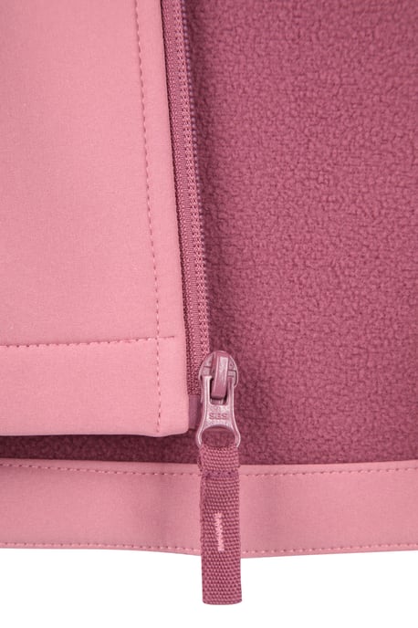 'Exodus' Kids Softshell Jacket with Two Side Pockets Fleece Lined Water Resistant Outdoors Coat Light Pink - Image 6