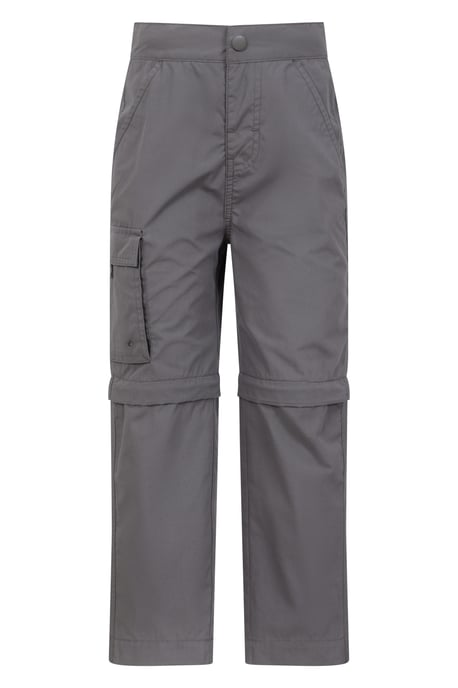 'Active' Kids Convertible Trousers Fade Resistant Outdoor Hiking Zip Off Pants Charcoal - Image 1