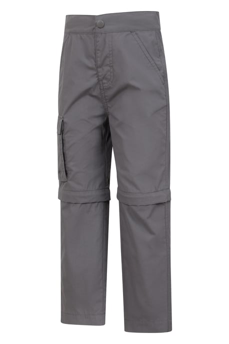'Active' Kids Convertible Trousers Fade Resistant Outdoor Hiking Zip Off Pants Charcoal - Image 2