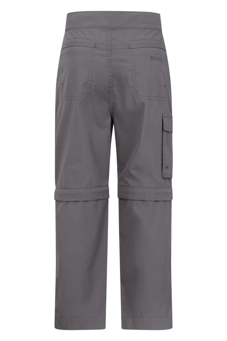 'Active' Kids Convertible Trousers Fade Resistant Outdoor Hiking Zip Off Pants Charcoal - Image 3