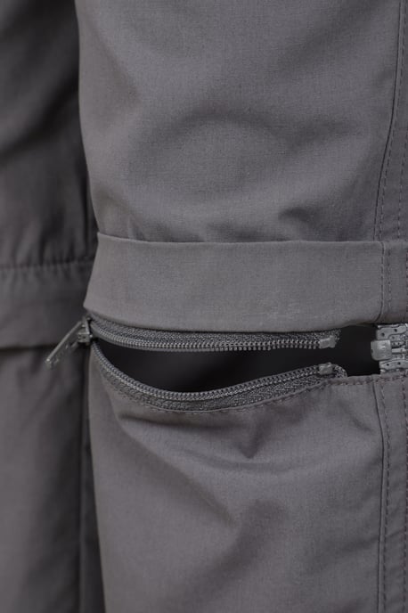 'Active' Kids Convertible Trousers Fade Resistant Outdoor Hiking Zip Off Pants Charcoal - Image 4
