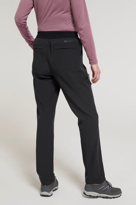 'Adventure' Women's Water Resistant Trousers Stretchy Fleece Lined Outdoor Pants Black - Image 3