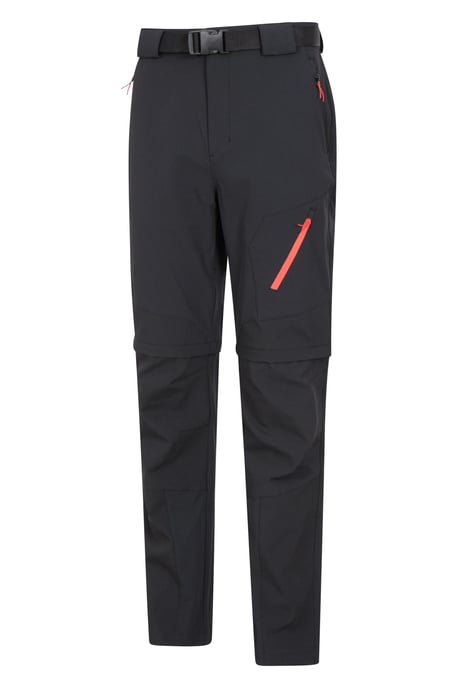 'Forest' Men's Trekking Zip Off Trousers Short 4-Way Stretch Hiking Convertible Pants Black - Image 2